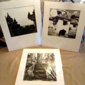 Vtg Tom Usher Signed Photo Prints Bali Java Borobudur